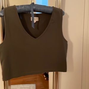 Lou and Grey cropped olive tank top